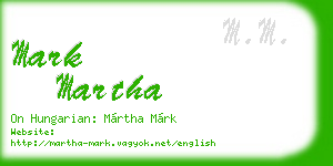 mark martha business card